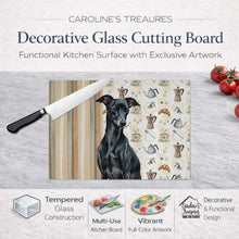 Load image into Gallery viewer, Black Italian Greyhound Coffee Bar Glass Cutting Board