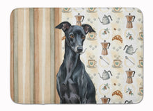 Load image into Gallery viewer, Black Italian Greyhound Coffee Bar Memory Foam Kitchen Mat