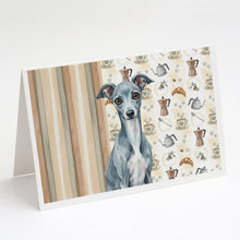 Load image into Gallery viewer, Blue Italian Greyhound Coffee Bar Greeting Cards Pack of 8