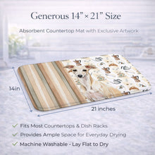 Load image into Gallery viewer, Cream Italian Greyhound Coffee Bar Dish Drying Mat