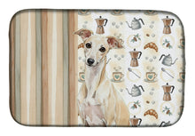 Load image into Gallery viewer, Cream Italian Greyhound Coffee Bar Dish Drying Mat
