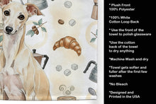 Load image into Gallery viewer, Cream Italian Greyhound Coffee Bar Kitchen Towel