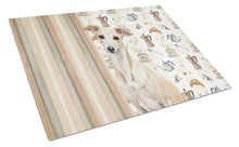 Load image into Gallery viewer, Cream Italian Greyhound Coffee Bar Glass Cutting Board