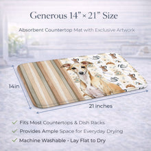 Load image into Gallery viewer, Fawn Italian Greyhound Coffee Bar Dish Drying Mat