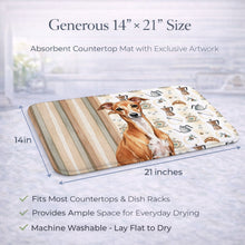Load image into Gallery viewer, Red Italian Greyhound Coffee Bar Dish Drying Mat