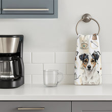 Load image into Gallery viewer, White and Black Jack Russell Terrier Coffee Bar Kitchen Towel