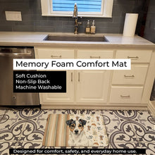 Load image into Gallery viewer, White and Black Jack Russell Terrier Coffee Bar Memory Foam Kitchen Mat