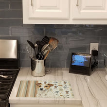 Load image into Gallery viewer, White and Tan Jack Russell Terrier Coffee Bar Glass Cutting Board