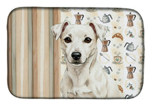 Load image into Gallery viewer, White Jack Russell Terrier Coffee Bar Dish Drying Mat