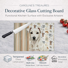 Load image into Gallery viewer, White Jack Russell Terrier Coffee Bar Glass Cutting Board