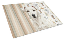 Load image into Gallery viewer, White Jack Russell Terrier Coffee Bar Glass Cutting Board