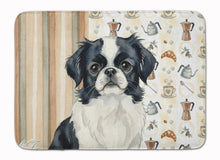 Load image into Gallery viewer, Black and White Japanese Chin Coffee Bar Memory Foam Kitchen Mat