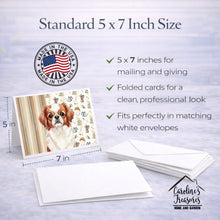 Load image into Gallery viewer, Red and White Japanese Chin Coffee Bar Greeting Cards Pack of 8