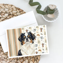 Load image into Gallery viewer, Tricolor Japanese Chin Coffee Bar Greeting Cards Pack of 8