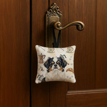 Load image into Gallery viewer, Tricolor Japanese Chin Coffee Bar Hanging Square Fabric Ornament 3.5 × 3.5