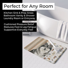 Load image into Gallery viewer, Keeshond Coffee Bar Memory Foam Kitchen Mat