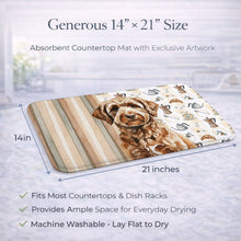 Load image into Gallery viewer, Chocolate Labradoodle Coffee Bar Dish Drying Mat