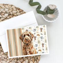 Load image into Gallery viewer, Chocolate Labradoodle Coffee Bar Greeting Cards Pack of 8