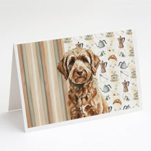 Load image into Gallery viewer, Chocolate Labradoodle Coffee Bar Greeting Cards Pack of 8