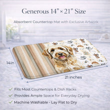 Load image into Gallery viewer, Labradoodle Coffee Bar Dish Drying Mat