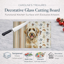 Load image into Gallery viewer, Labradoodle Coffee Bar Glass Cutting Board