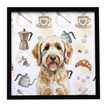 Load image into Gallery viewer, Labradoodle Coffee Bar Framed Metal Print