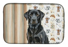Load image into Gallery viewer, Black Labrador Retriever Coffee Bar Dish Drying Mat