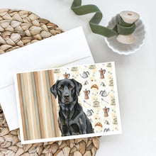 Load image into Gallery viewer, Black Labrador Retriever Coffee Bar Greeting Cards Pack of 8