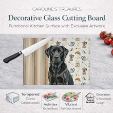 Load image into Gallery viewer, Black Labrador Retriever Coffee Bar Glass Cutting Board