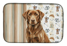 Load image into Gallery viewer, Chocolate Labrador Retriever Coffee Bar Dish Drying Mat
