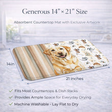 Load image into Gallery viewer, Yellow Labrador Retriever Coffee Bar Dish Drying Mat