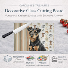 Load image into Gallery viewer, Black and Tan Lakeland Terrier Coffee Bar Glass Cutting Board