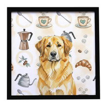 Load image into Gallery viewer, Lion Yellow Leonberger Coffee Bar Framed Metal Print