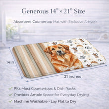 Load image into Gallery viewer, Red Leonberger Coffee Bar Dish Drying Mat
