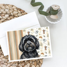 Load image into Gallery viewer, Black Lhasa Apso Coffee Bar Greeting Cards Pack of 8