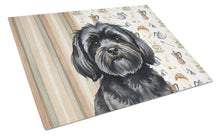 Load image into Gallery viewer, Black Lhasa Apso Coffee Bar Glass Cutting Board
