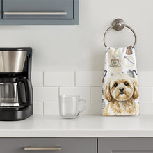 Load image into Gallery viewer, Cream Lhasa Apso Coffee Bar Kitchen Towel