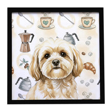 Load image into Gallery viewer, Cream Lhasa Apso Coffee Bar Framed Metal Print