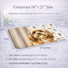 Load image into Gallery viewer, Gold Lhasa Apso Coffee Bar Dish Drying Mat