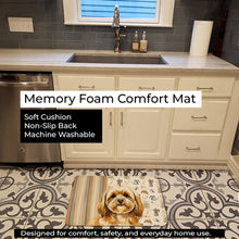 Load image into Gallery viewer, Gold Lhasa Apso Coffee Bar Memory Foam Kitchen Mat