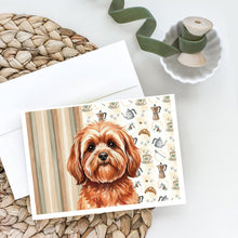 Load image into Gallery viewer, Red Lhasa Apso Coffee Bar Greeting Cards Pack of 8