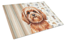 Load image into Gallery viewer, Red Lhasa Apso Coffee Bar Glass Cutting Board