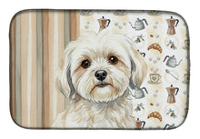 Load image into Gallery viewer, White Lhasa Apso Coffee Bar Dish Drying Mat
