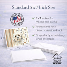 Load image into Gallery viewer, White Lhasa Apso Coffee Bar Greeting Cards Pack of 8