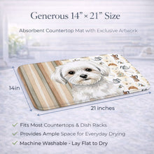 Load image into Gallery viewer, Maltese Coffee Bar Dish Drying Mat