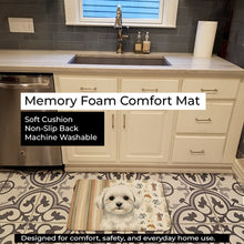 Load image into Gallery viewer, Maltese Coffee Bar Memory Foam Kitchen Mat