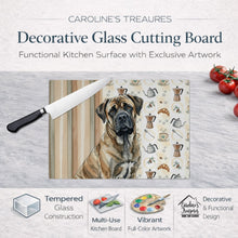 Load image into Gallery viewer, Brindle Mastiff Coffee Bar Glass Cutting Board