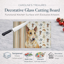 Load image into Gallery viewer, Miniature Bull Terrier Coffee Bar Glass Cutting Board