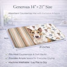 Load image into Gallery viewer, Tricolor Miniature Bull Terrier Coffee Bar Dish Drying Mat