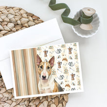 Load image into Gallery viewer, Tricolor Miniature Bull Terrier Coffee Bar Greeting Cards Pack of 8